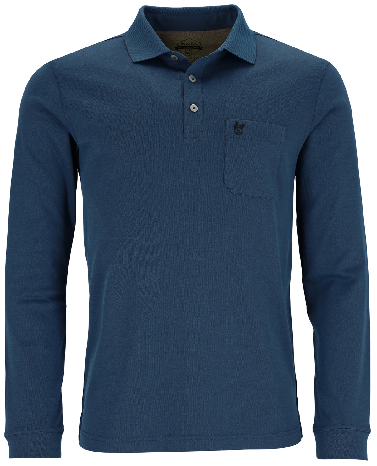 Hajo Poloshirt - Regular Fit - Langarm - Softknit - petrol