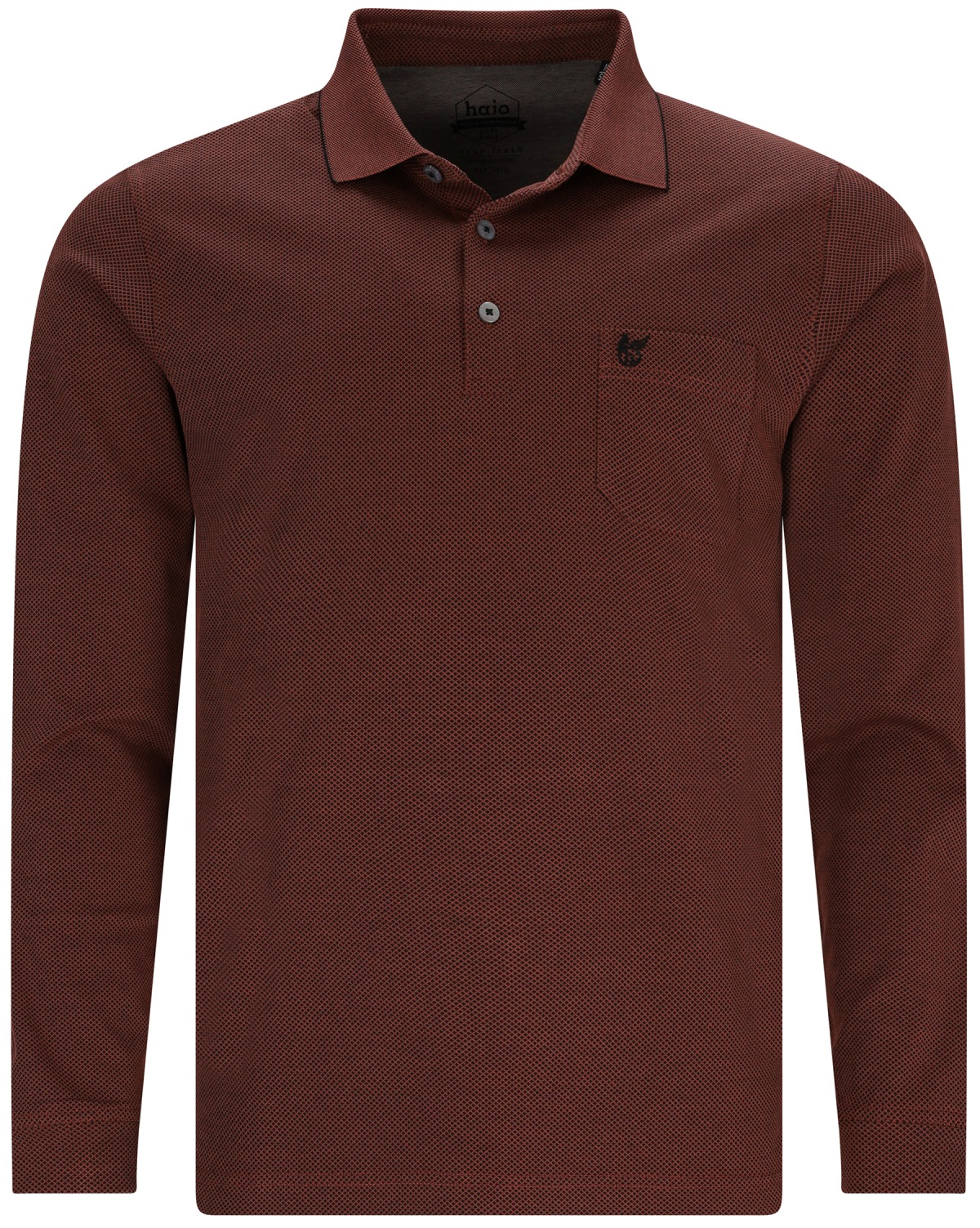 Hajo Poloshirt - Regular Fit - Langarm - Softknit - rot - ohne OVP