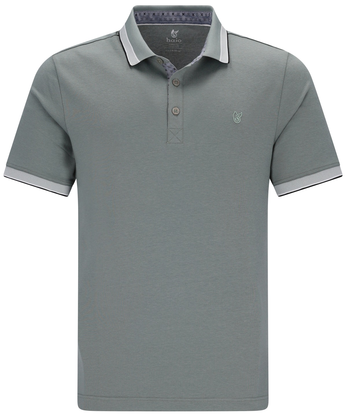 Hajo Poloshirt - Regular Fit - mit Kontrastdetails - graugrün