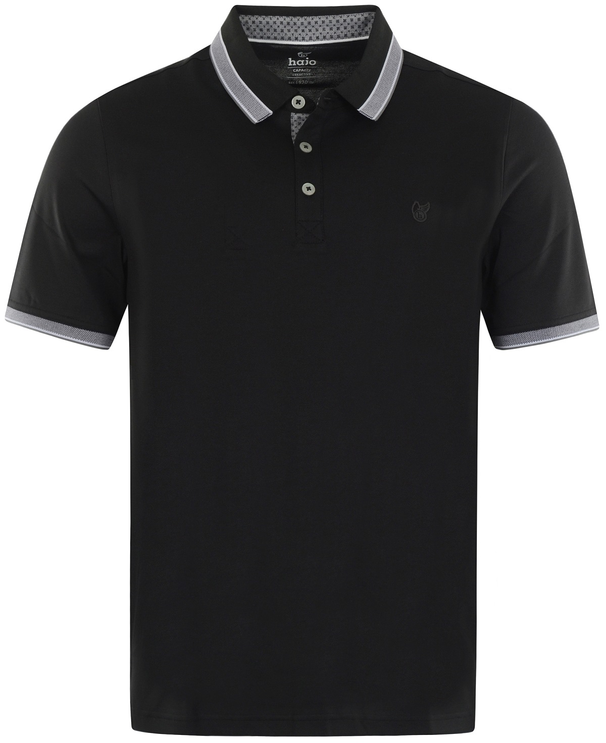 Hajo Poloshirt - Regular Fit - mit Kontrastdetails - schwarz