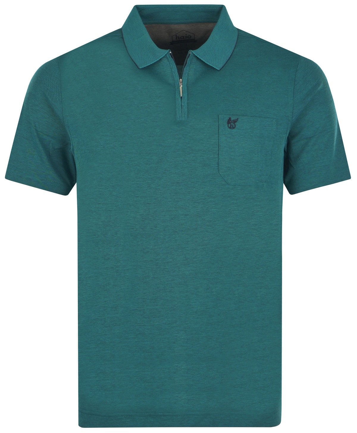 Hajo Poloshirt - Regular Fit - Softknit - Reissverschluss - petrol