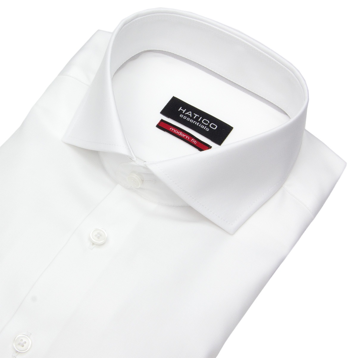 Hatico Hemd - Modern Fit - Haifischkragen - weiß