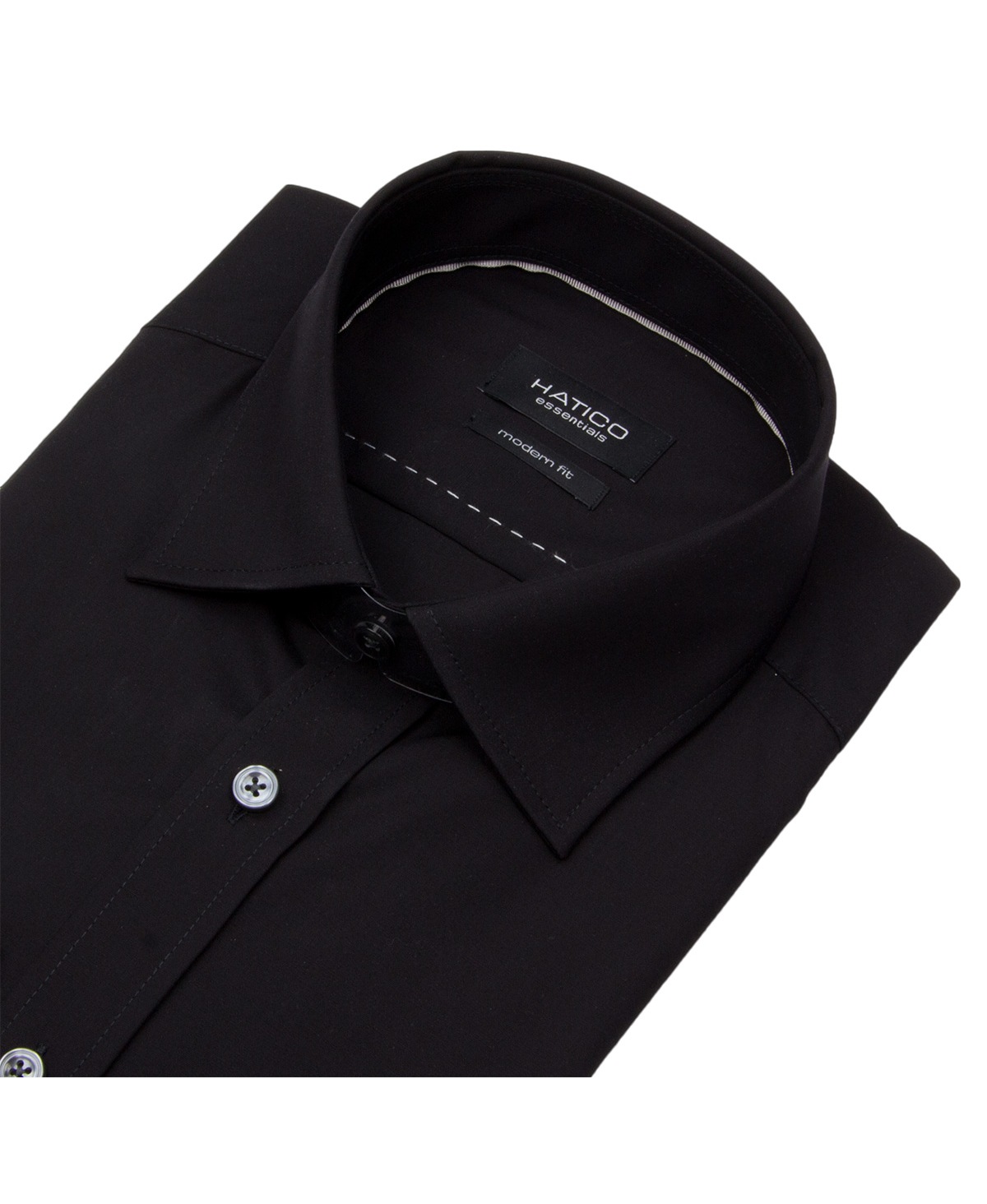 Hatico Hemd - Modern Fit - Kentkragen - schwarz