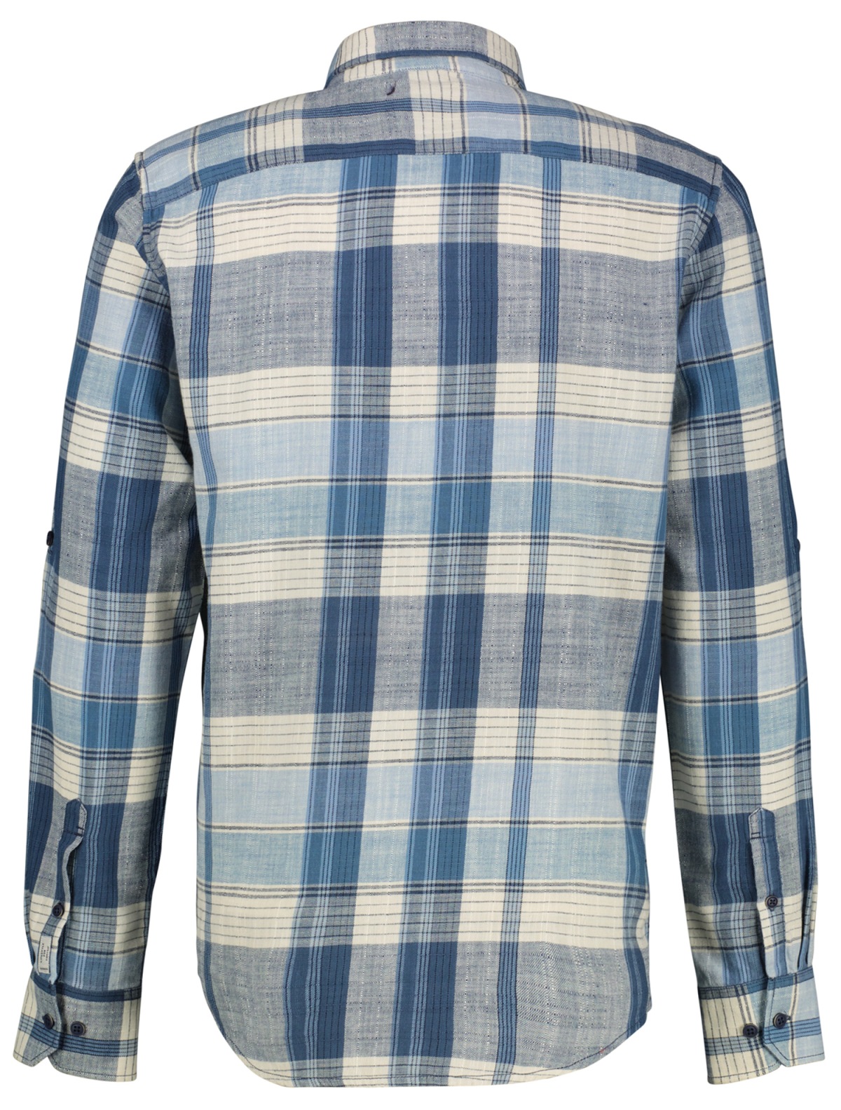 Lerros Shirt - Regular Fit - Button Down Collar - Checked - Blue / White - w/o OP