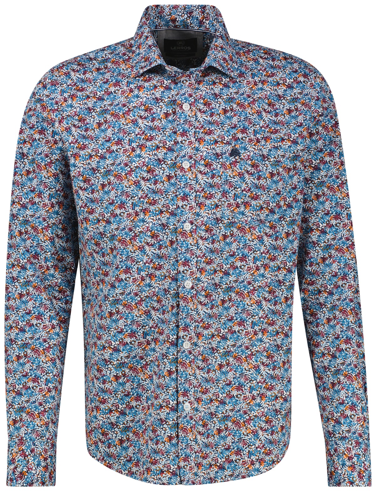 Lerros Hemd - Regular Fit - Haikragen - feines Muster - rot