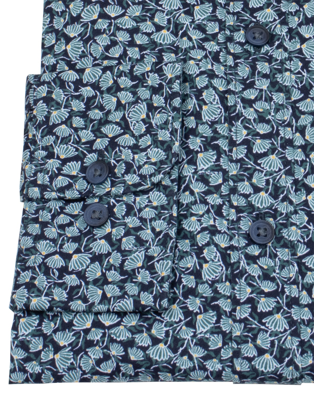 Lerros Hemd - Regular Fit - Kentkragen - florales Muster - grün / blau