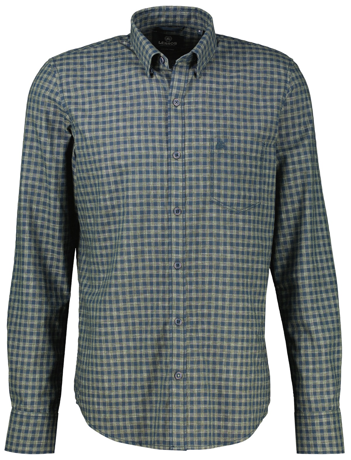 Lerros Hemd - Regular Fit - Under Button Down - kariert - dunkelblau