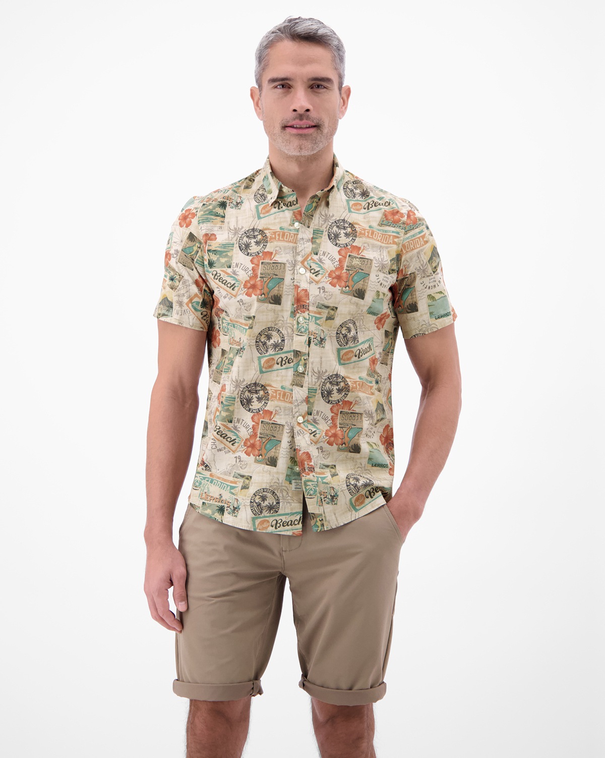 Lerros Kurzarmhemd - Regular Fit - Beach - mehrfarbig