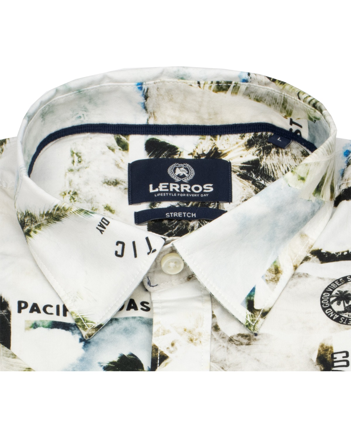 Lerros Kurzarmhemd - Regular Fit - Hawaii Print - mehrfarbig