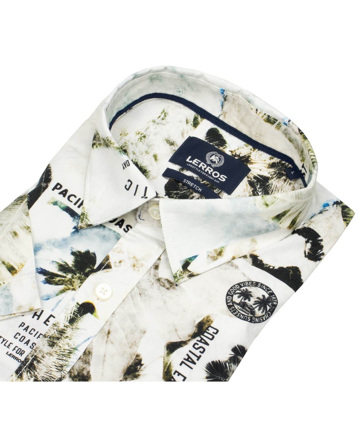 Lerros Kurzarmhemd - Regular Fit - Hawaii Print - mehrfarbig