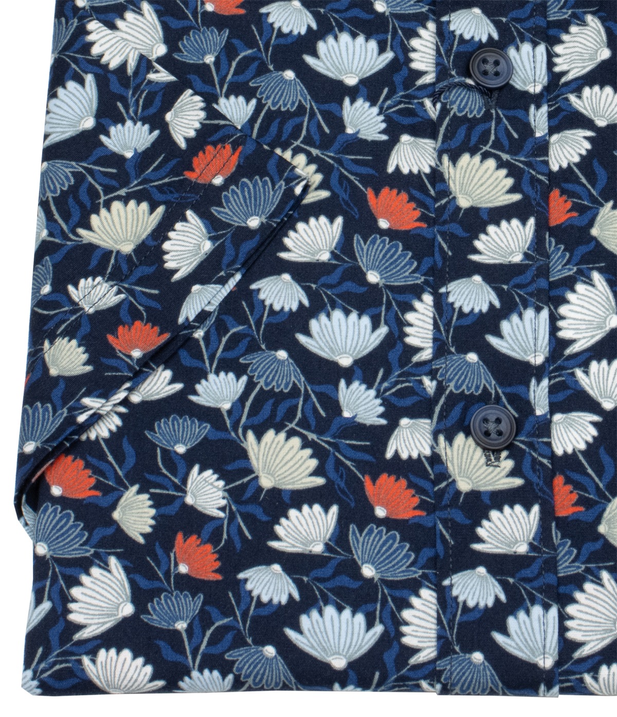 Lerros Kurzarmhemd - Regular Fit - Kentkragen - Print - dunkelblau