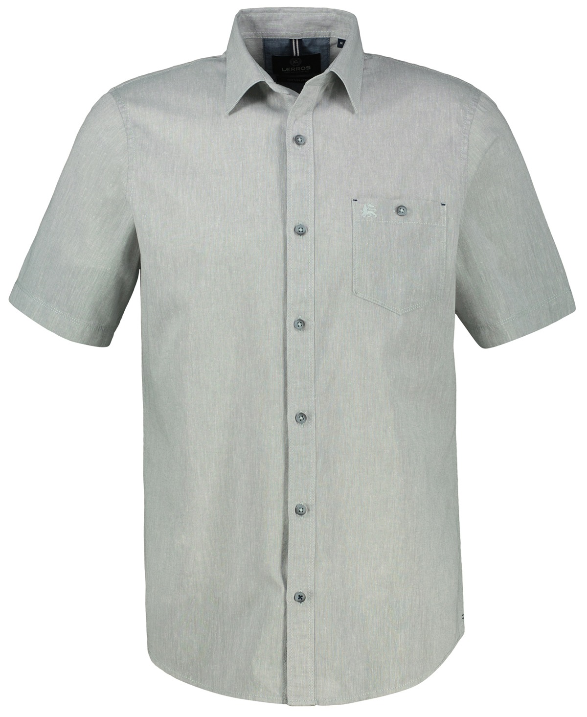 Lerros Kurzarmhemd - Regular Fit - Leinenmix - grau