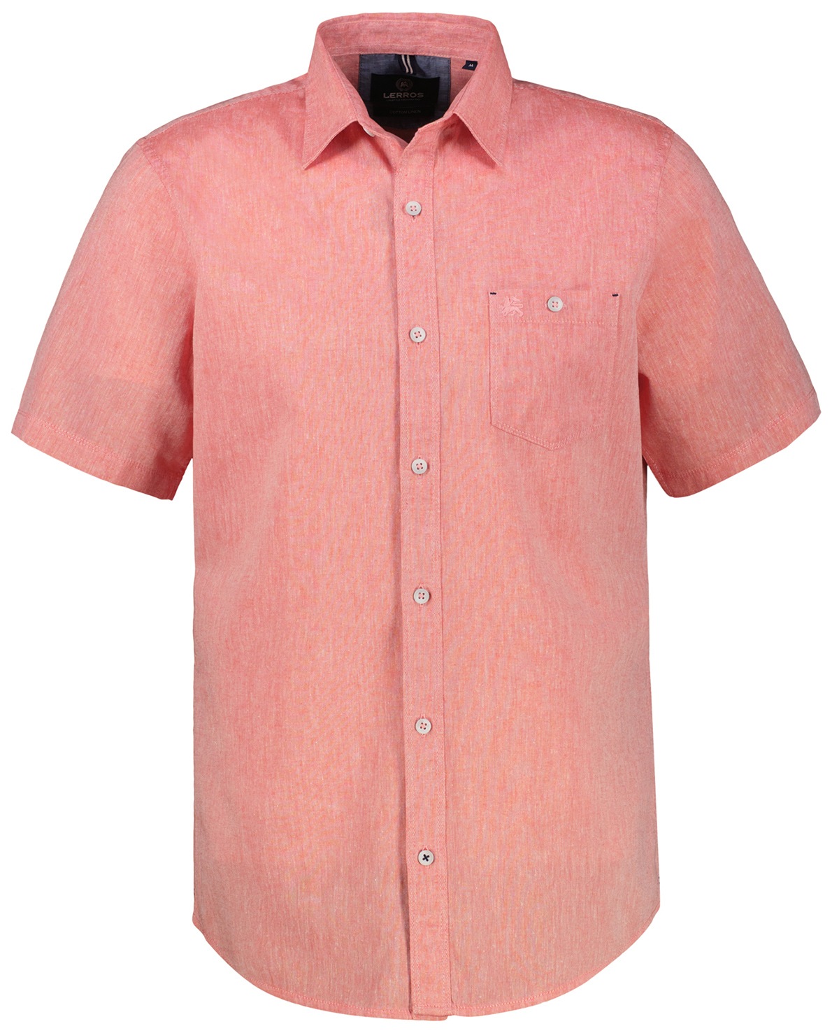 Lerros Kurzarmhemd - Regular Fit - Leinenmix - rot