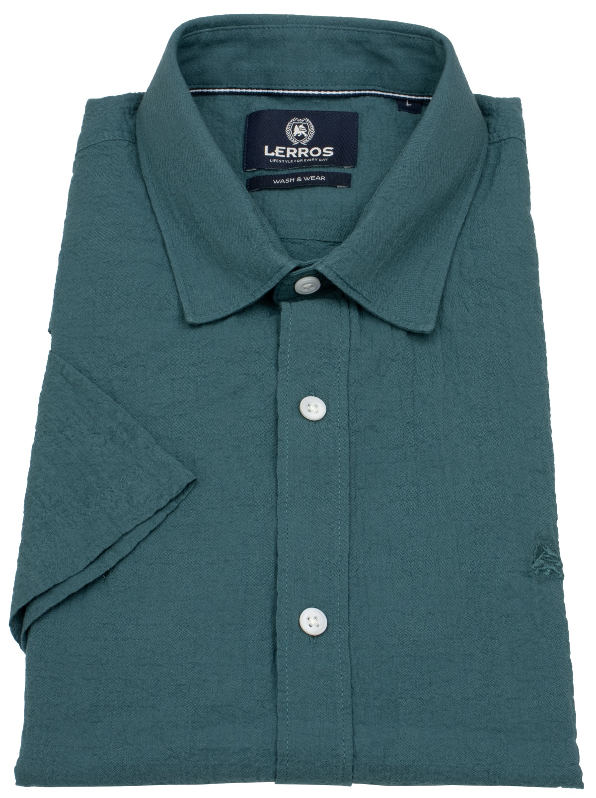 Lerros Kurzarmhemd - Regular Fit - petrol