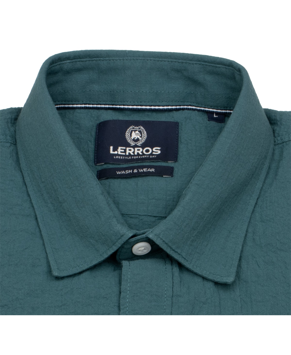 Lerros Kurzarmhemd - Regular Fit - petrol