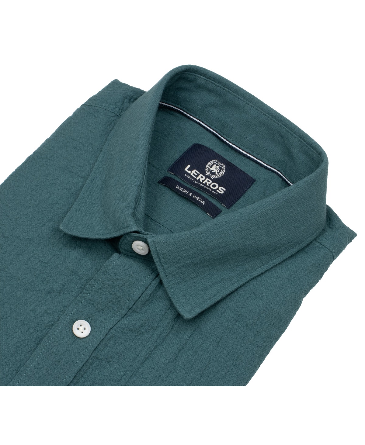 Lerros Kurzarmhemd - Regular Fit - petrol