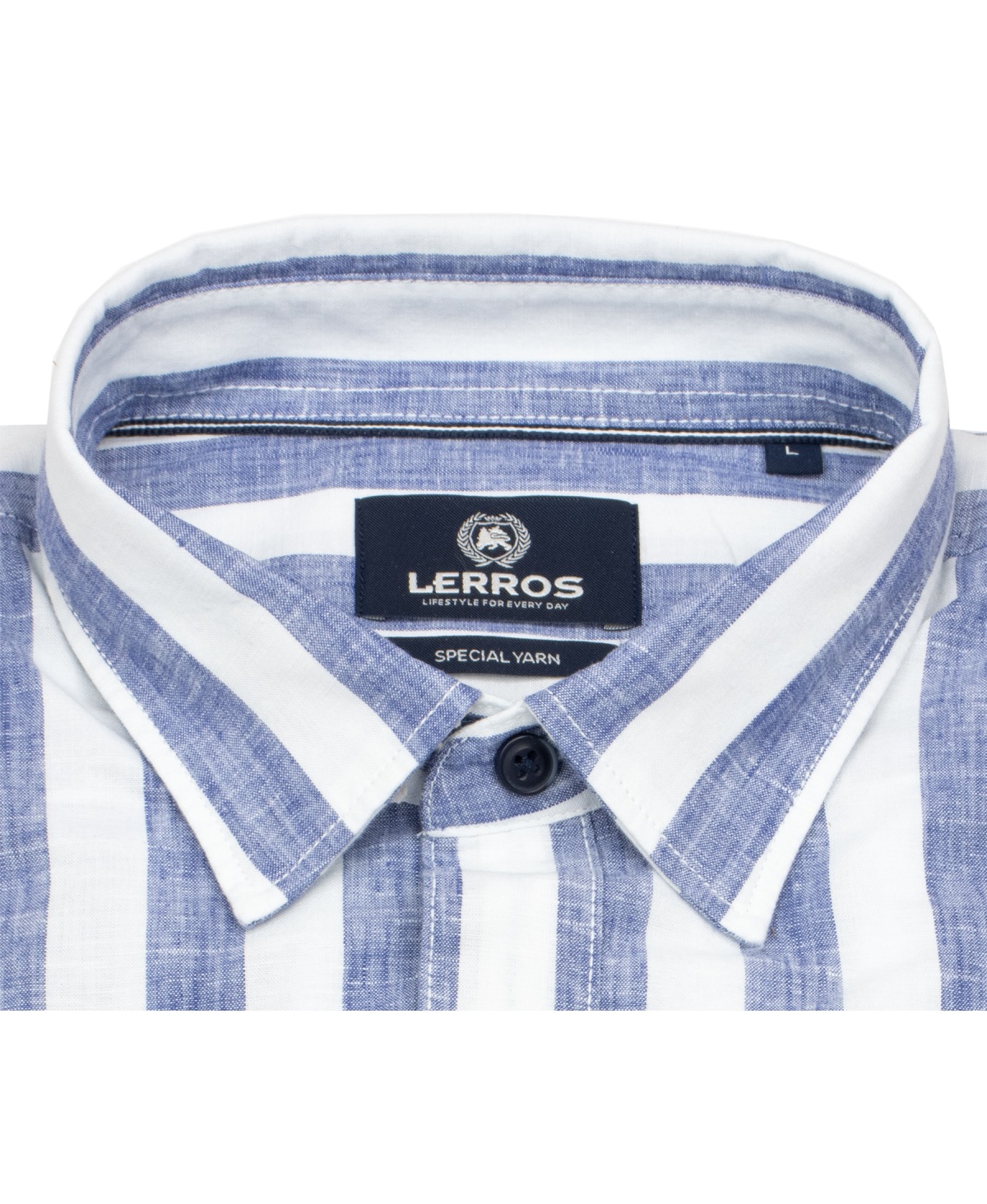 Lerros Kurzarmhemd - Regular Fit - Streifen - blau / weiß
