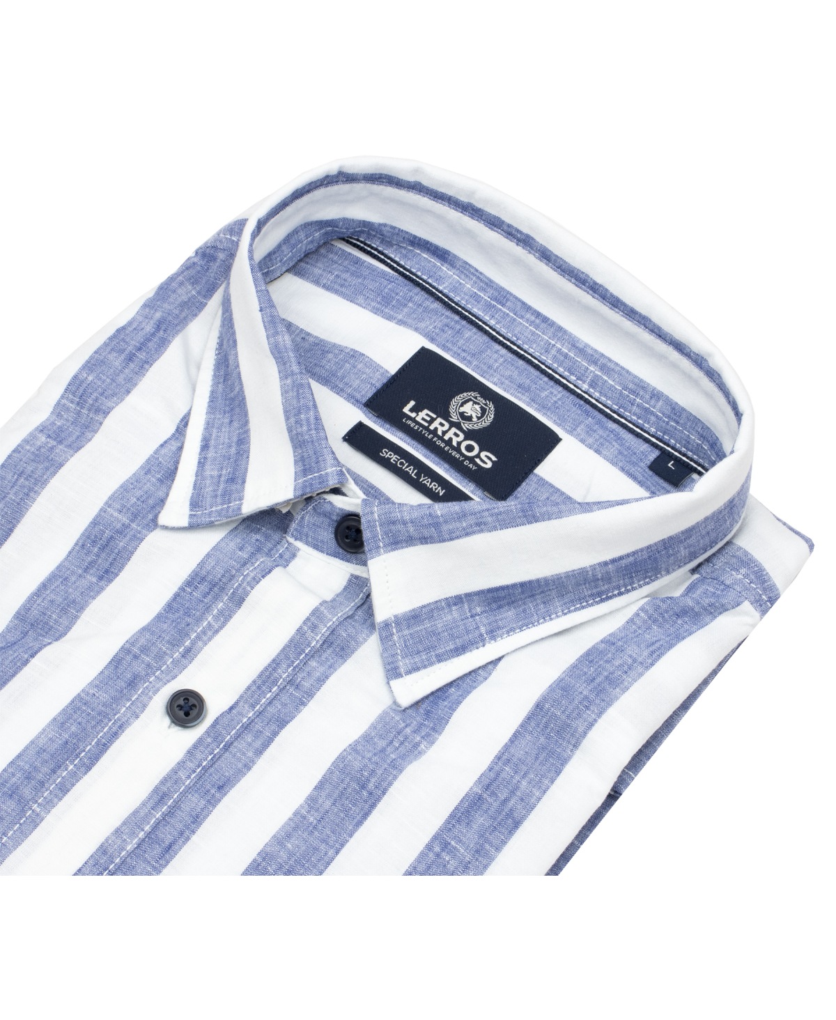 Lerros Kurzarmhemd - Regular Fit - Streifen - blau / weiß