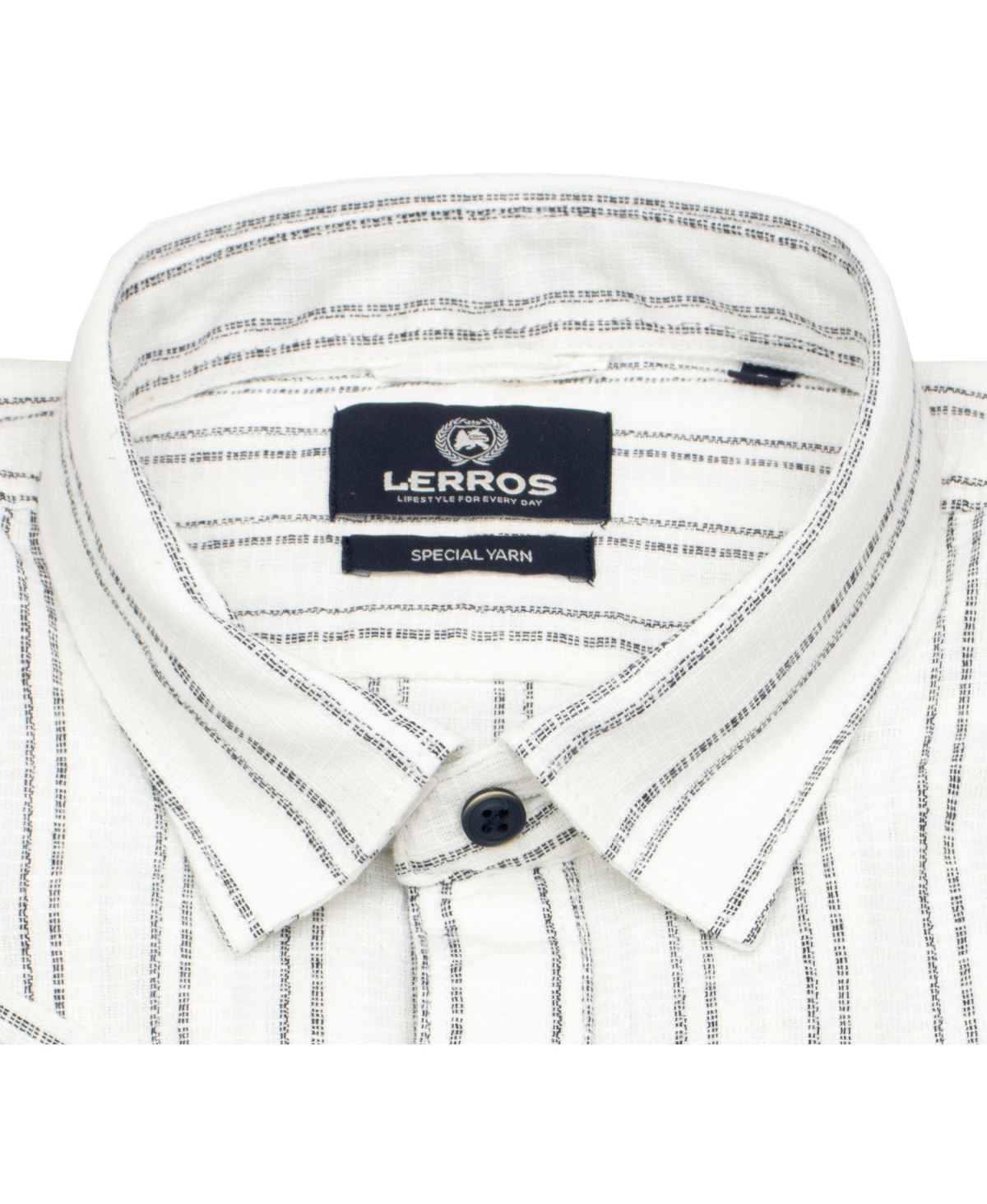 Lerros Kurzarmhemd - Regular Fit - Streifen - dunkelblau / weiß