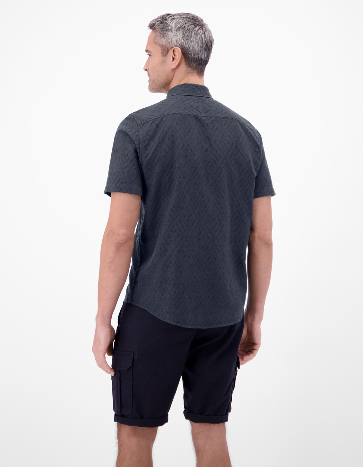 Lerros Kurzarmhemd - Regular Fit - Struktur - dunkelblau