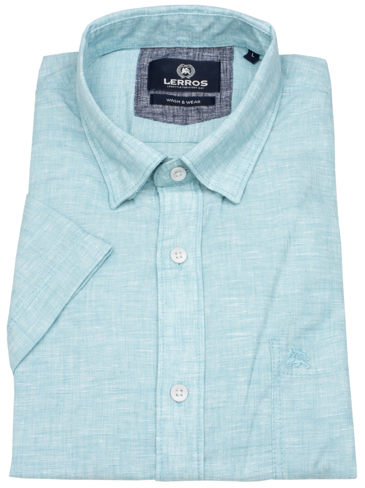 Lerros Short-sleeved shirt - Regular Fit - turquoise