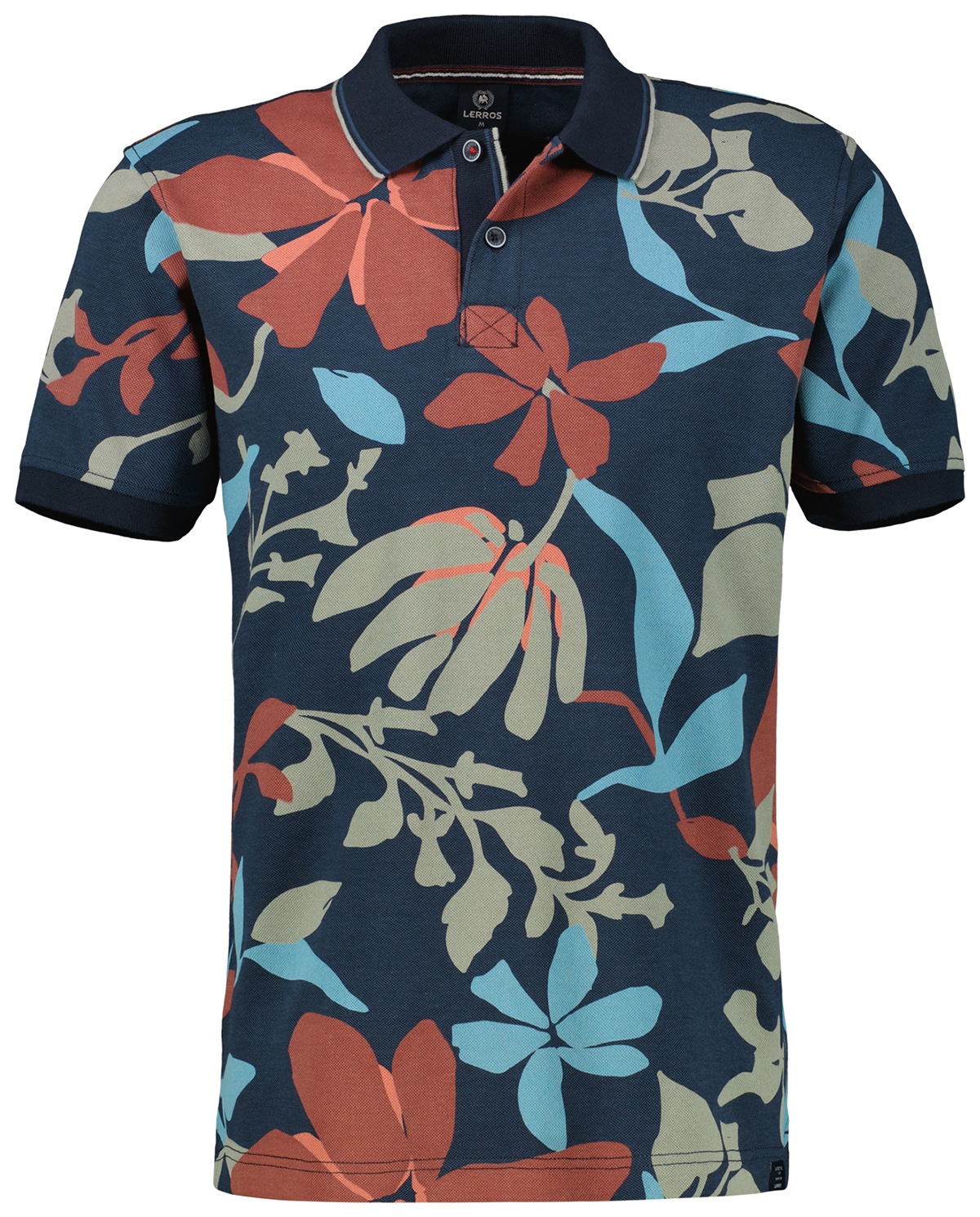 Lerros Poloshirt - Modern Fit - Pique - floraler Print - mehrfarbig