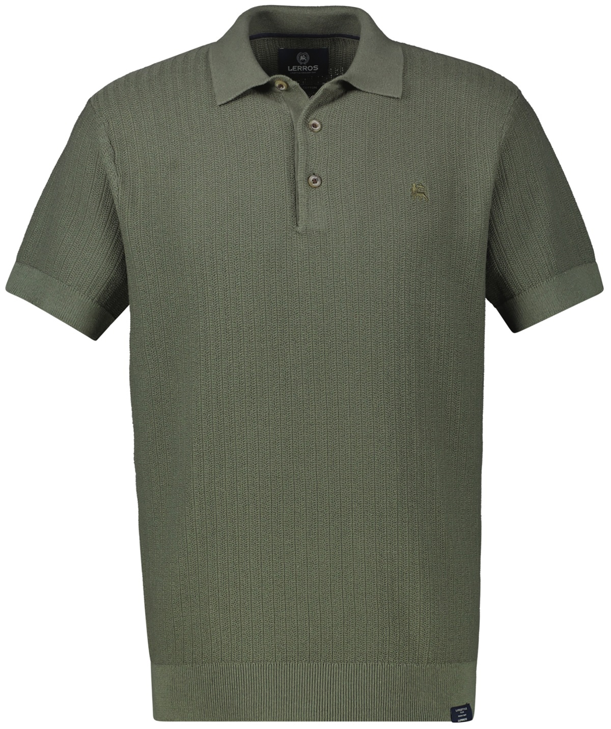 Lerros Poloshirt - Regular Fit - Struktur - olivgrün