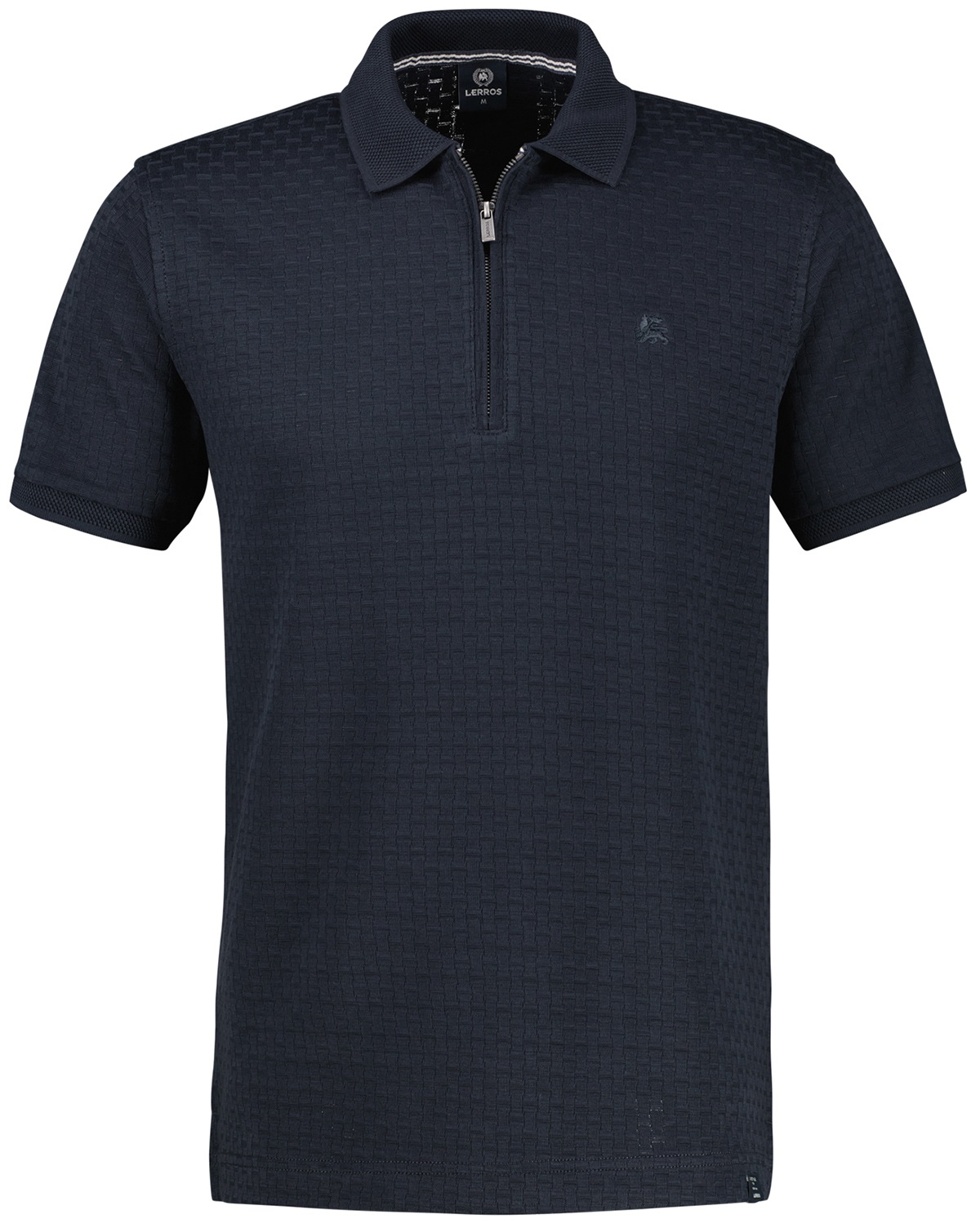 Lerros Poloshirt - Regular Fit - Struktur - Reissverschluss - dunkelblau