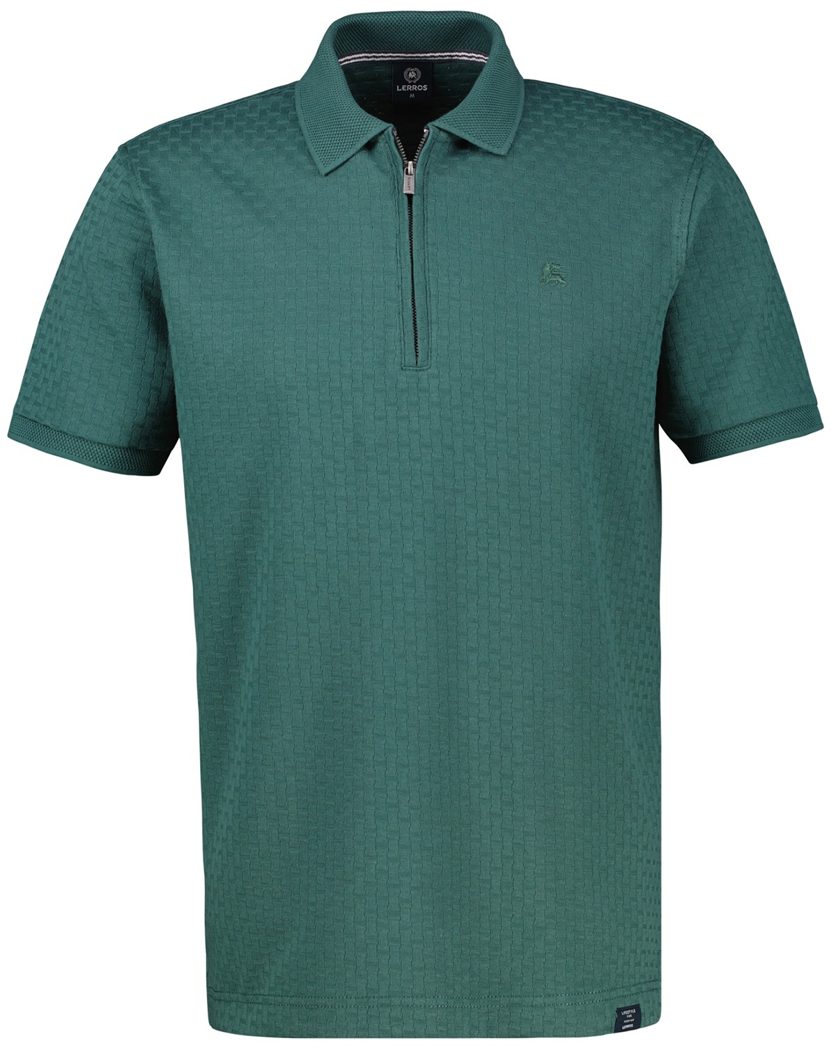 Lerros Poloshirt - Regular Fit - Struktur - Reissverschluss - petrol
