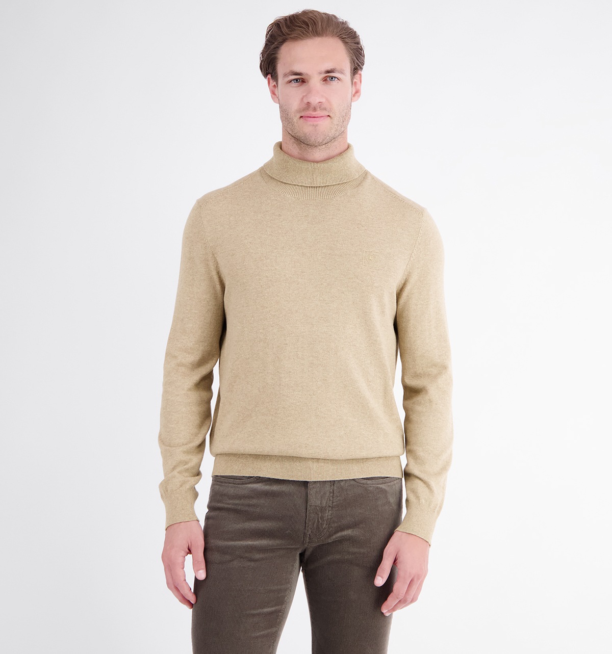 Lerros Pullover - Regular Fit - Rollkragen - beige
