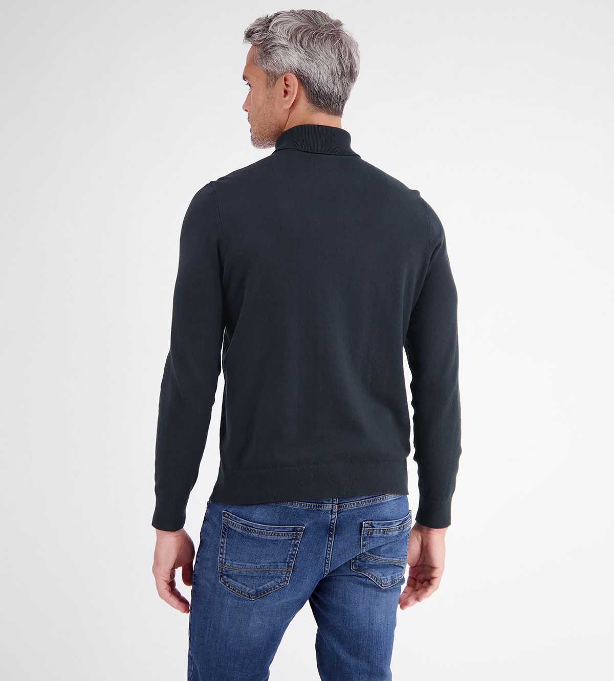 Lerros Pullover - Regular Fit - Rollkragen - dunkelblau