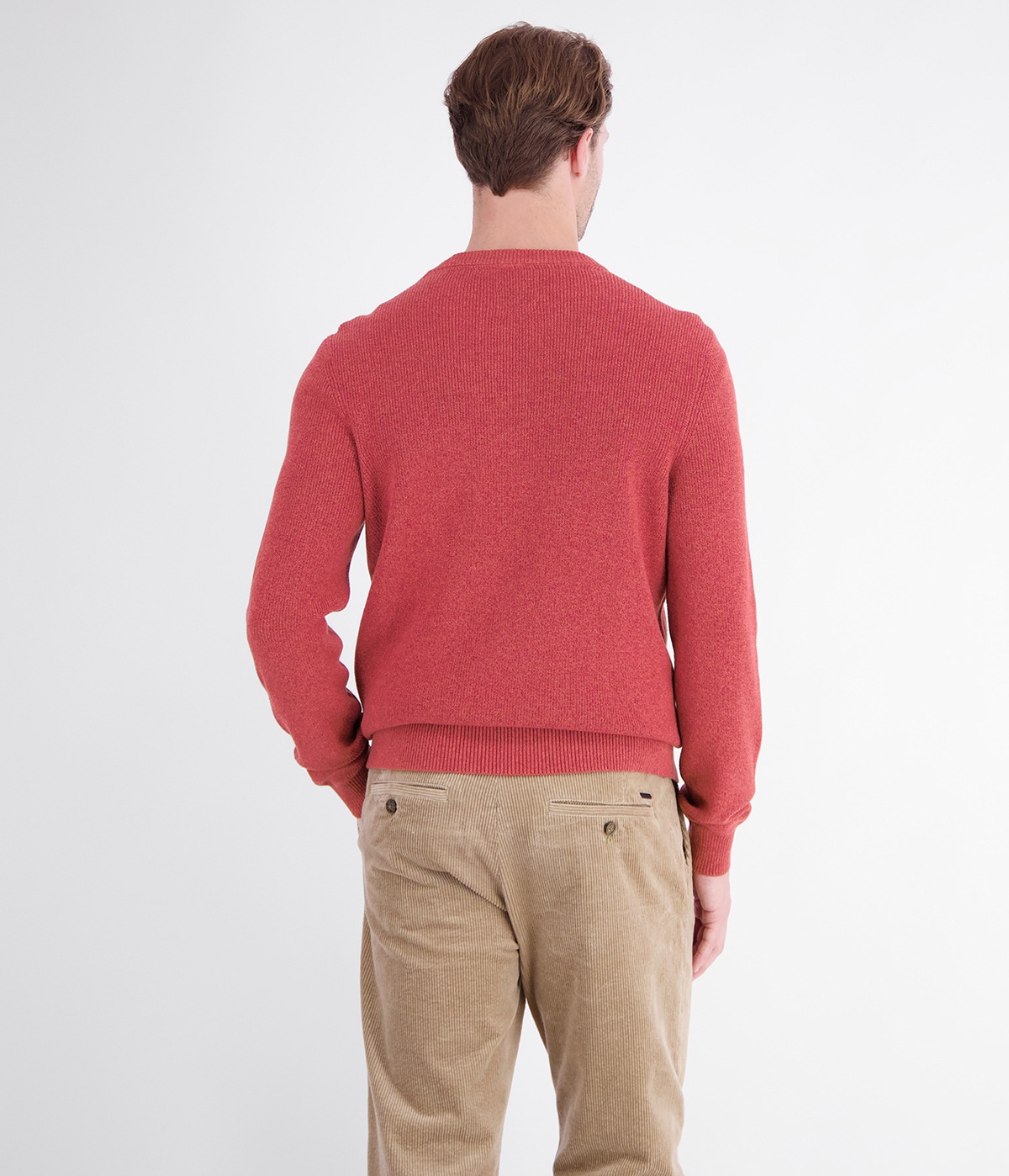 Lerros Pullover - Regular Fit - Rundhals-Ausschnitt - rot