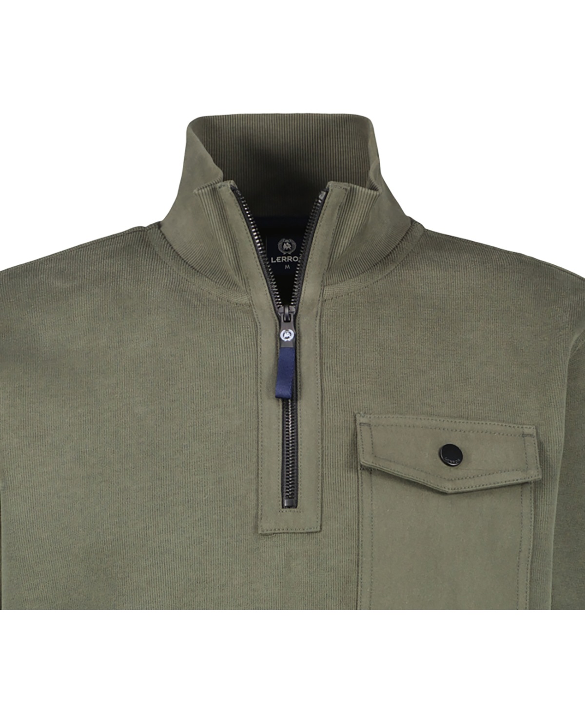 Lerros Pullover - Regular Fit - Troyer - olivgrün