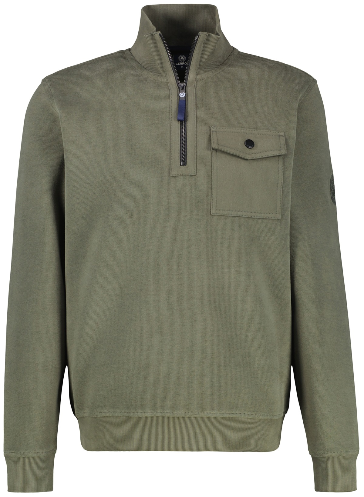 Lerros Pullover - Regular Fit - Troyer - olivgrün