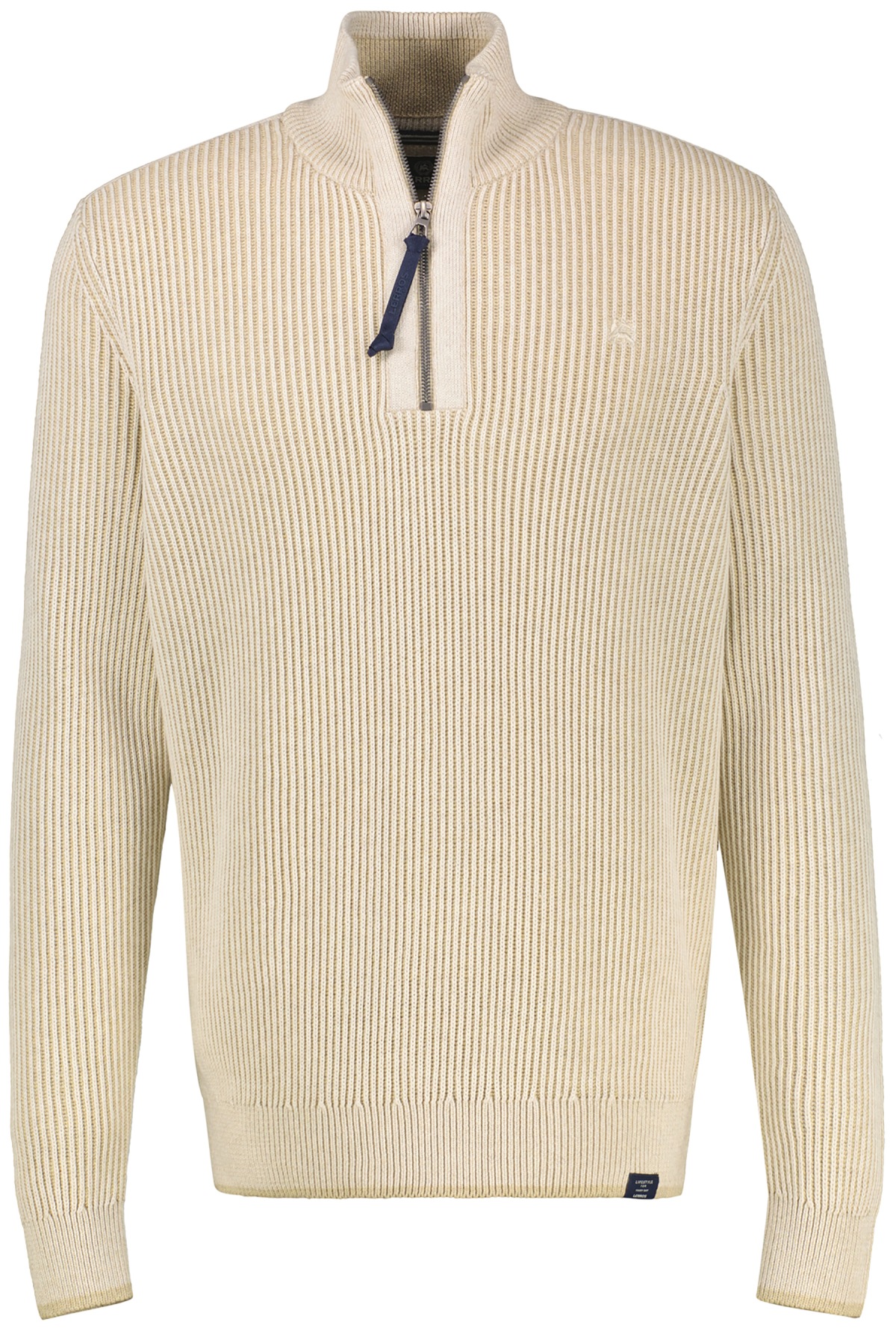 Lerros Pullover - Regular Fit - Troyer - Struktur - beige