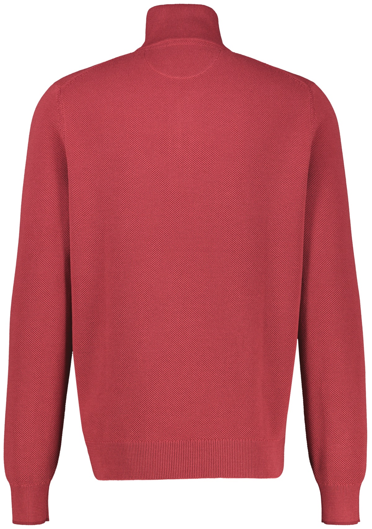 Lerros Pullover - Regular Fit - Troyer - Struktur - rot