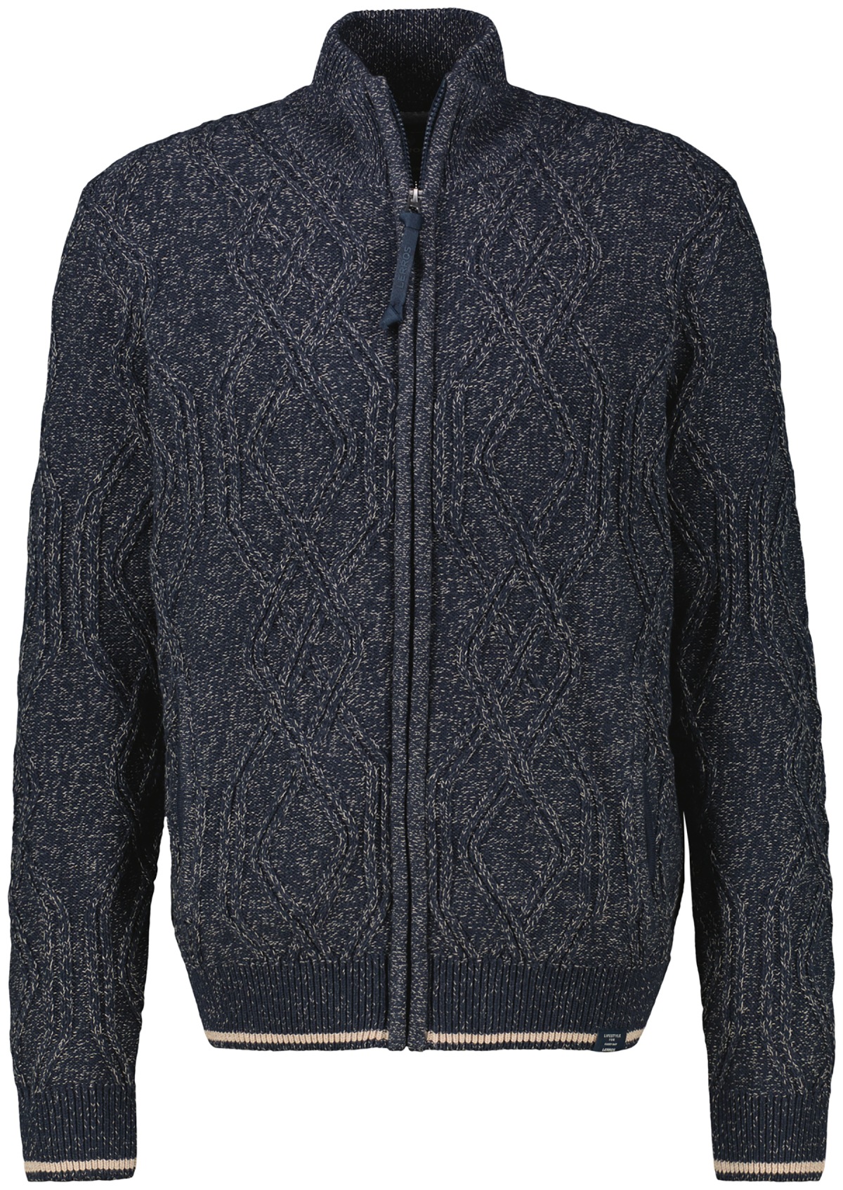 Lerros Strickjacke - Regular Fit - Reissverschluss - dunkelblau