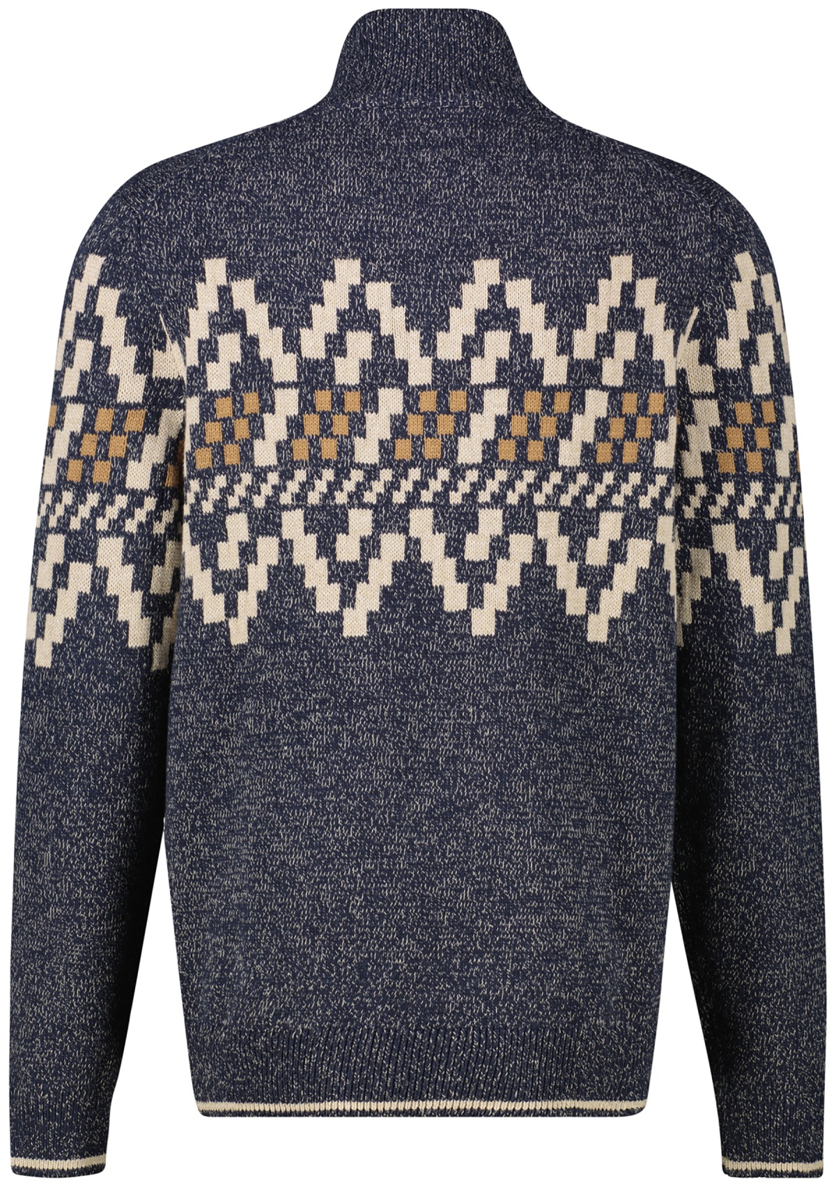 Lerros Strickpullover - Regular Fit - Troyer - Norweger-Muster - blau