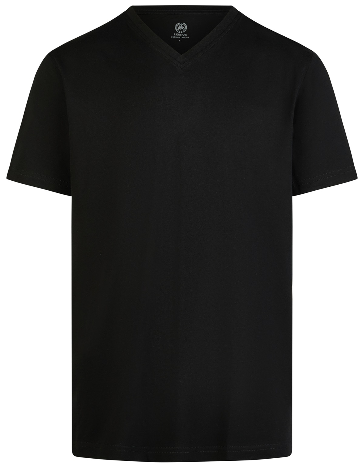 Lerros T-Shirt Two-pack - Regular Fit - V-neck - Black - w/o OP