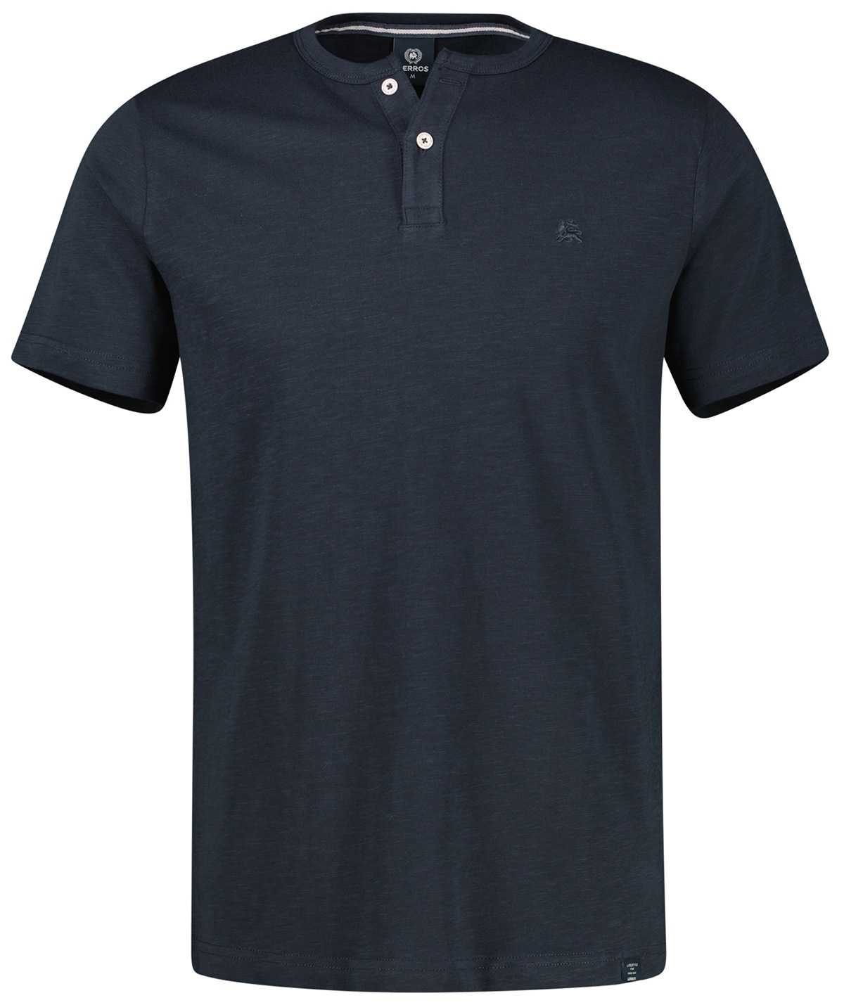 Lerros T-Shirt - Regular Fit - mit Knopfleiste - dunkelblau