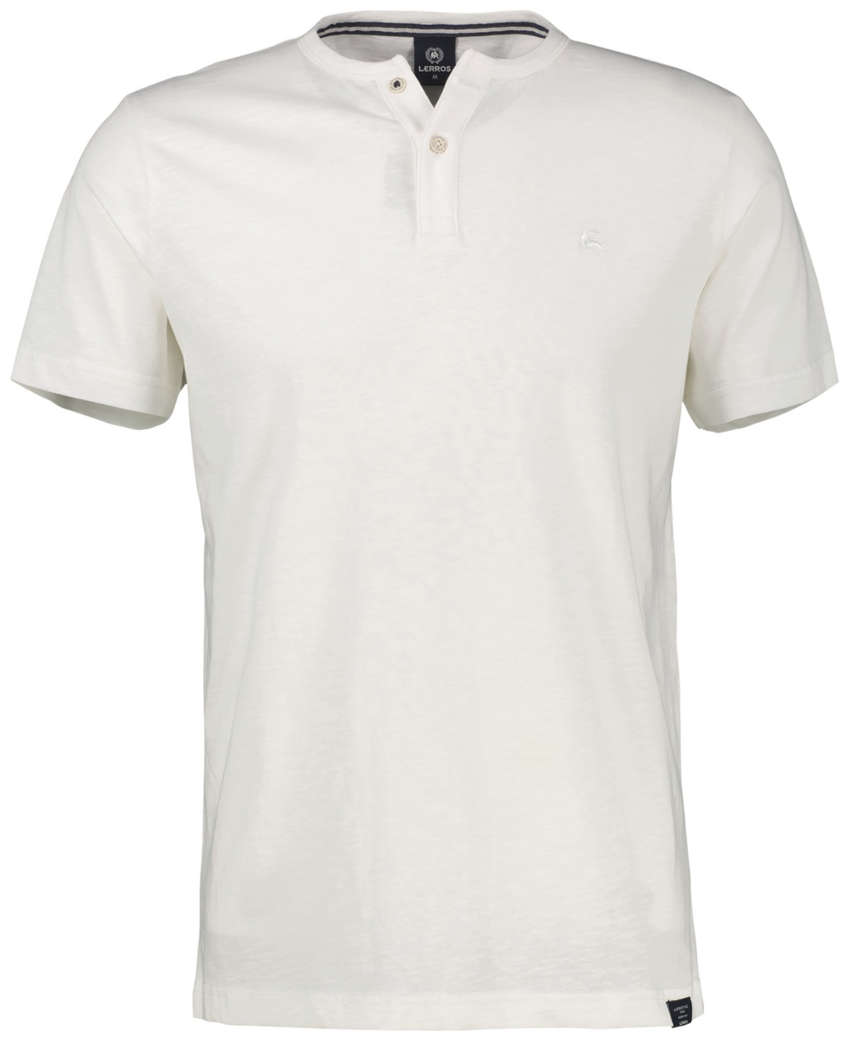 Lerros T-Shirt - Regular Fit - mit Knopfleiste - gedecktes weiß