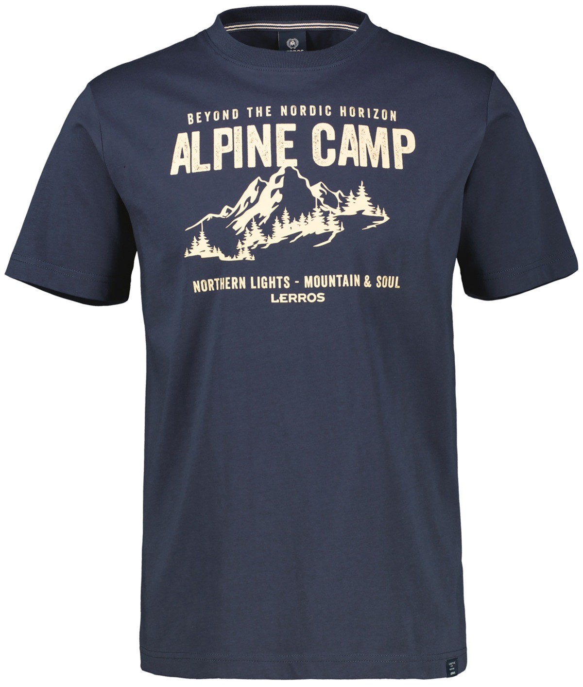 Lerros T-Shirt - Regular Fit - Rundhals - Alpine Camp - dunkelblau