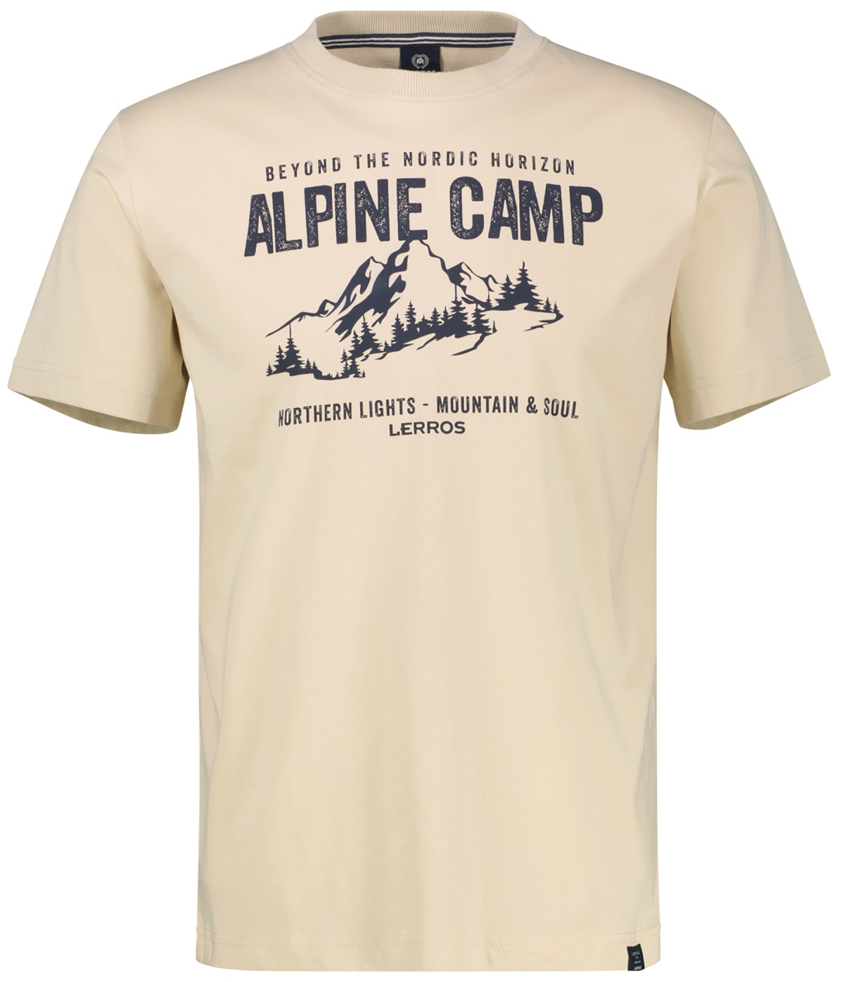 Lerros T-Shirt - Regular Fit - Rundhals - Alpine Camp - gedecktes weiß
