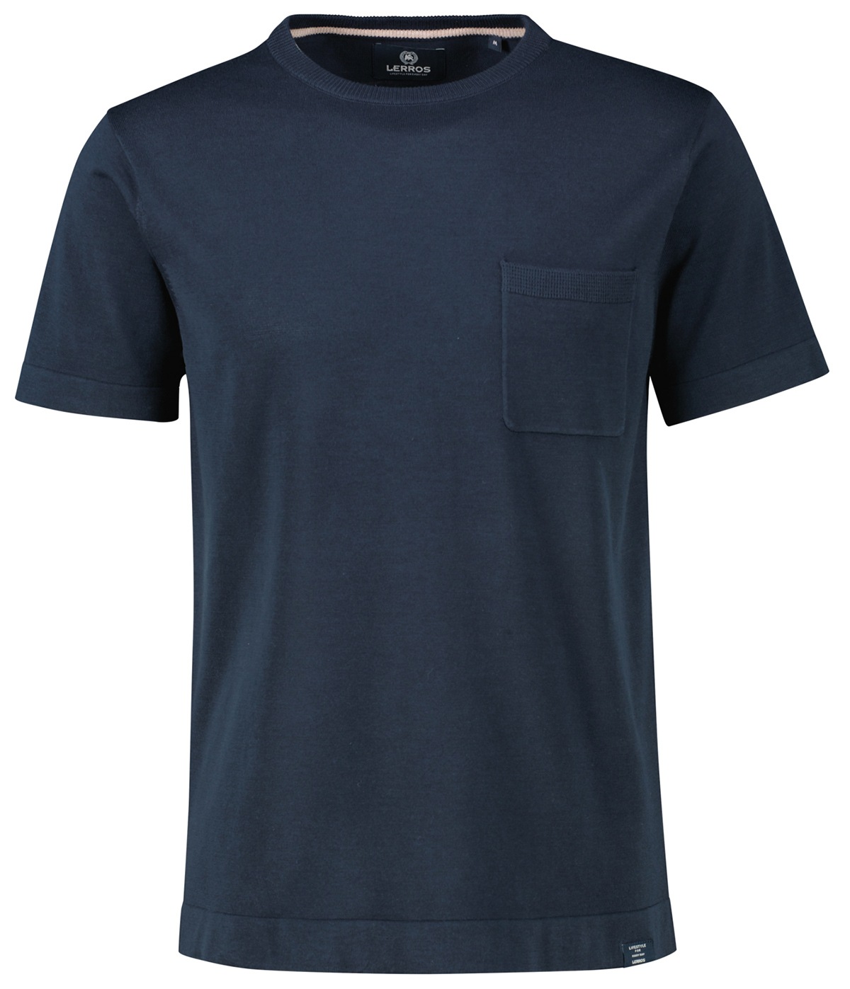 Lerros T-Shirt - Regular Fit - Rundhals - mit Brusttasche - dunkelblau