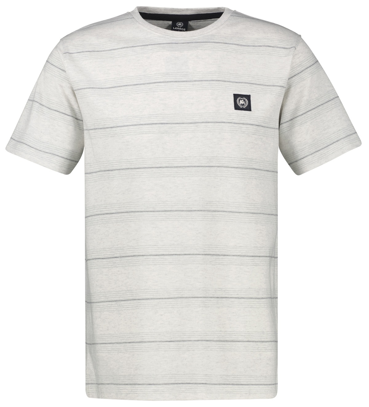 Lerros T-Shirt - Regular Fit - Rundhals - Streifen - gedecktes weiß