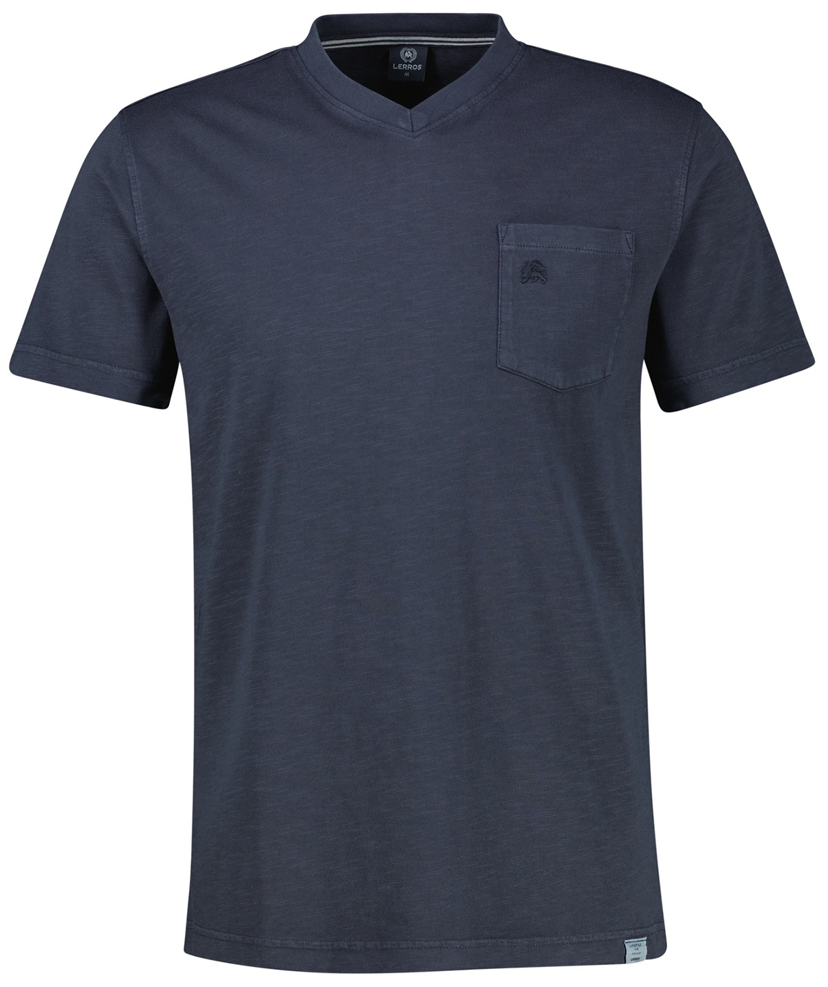 Lerros T-shirt - Regular Fit - col en V - avec poche poitrine - bleu foncé
