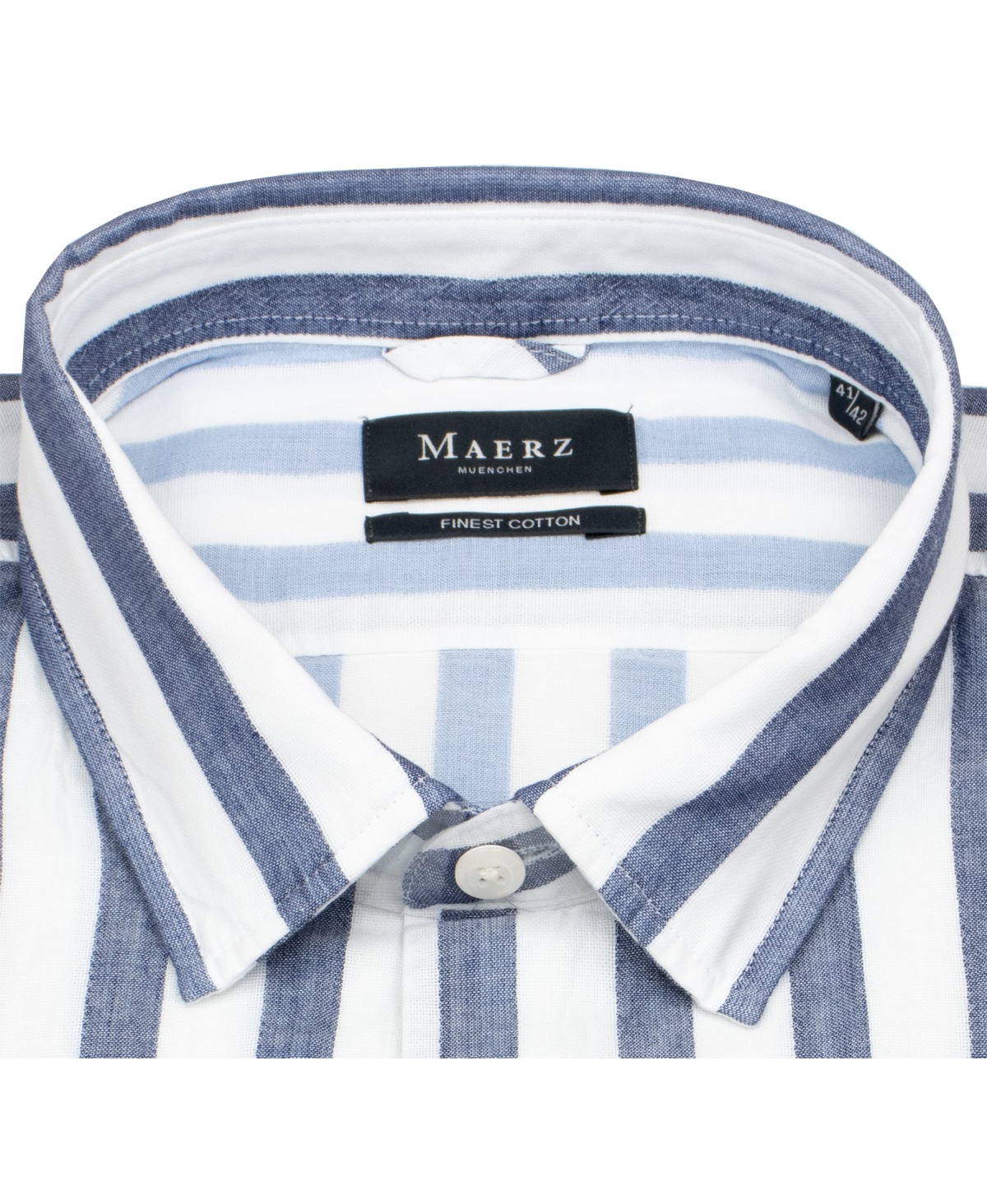 MAERZ Muenchen Hemd - Modern Fit - Kentkragen - Streifen - blau / weiß