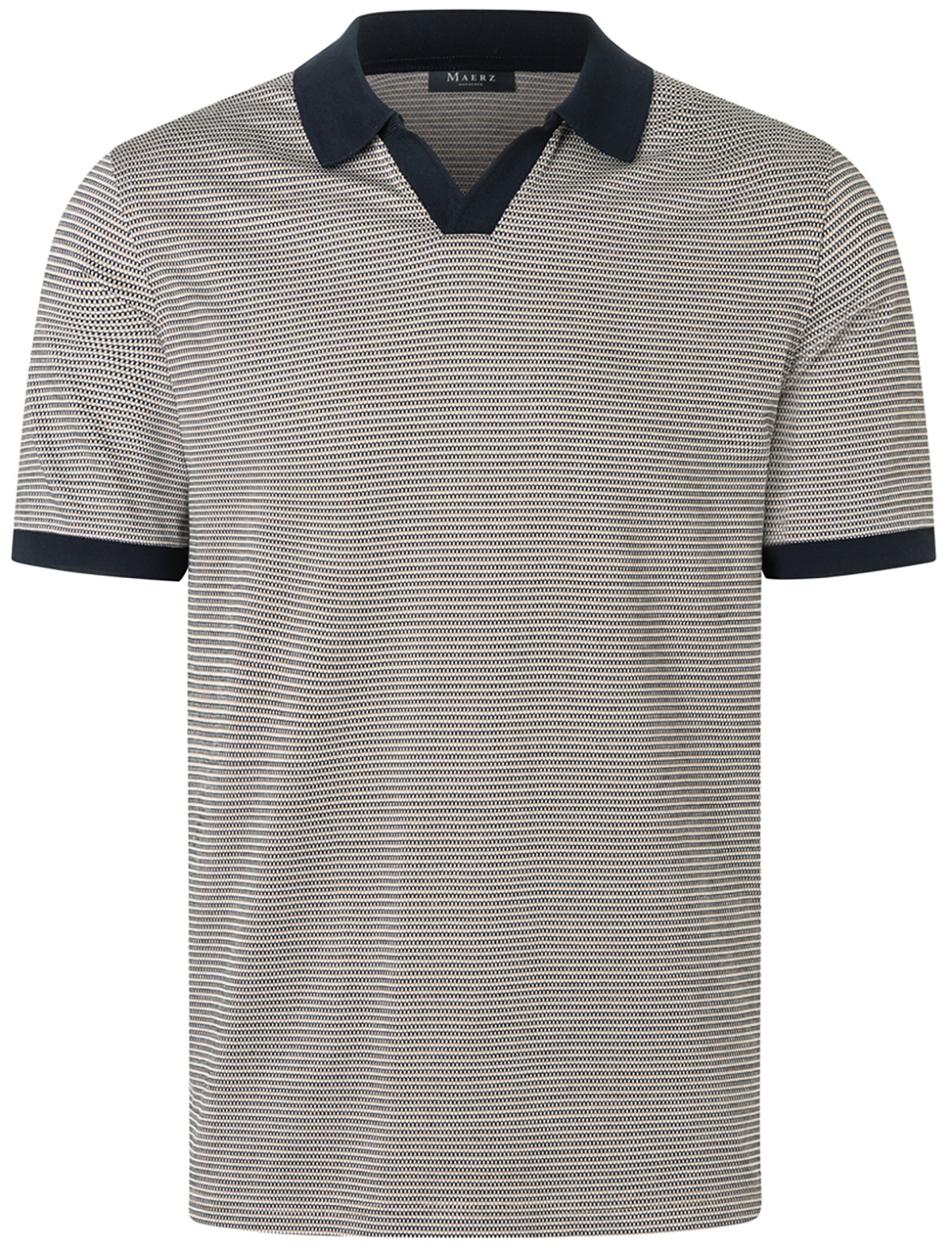 MAERZ Muenchen Poloshirt - Regular Fit - Kontrastkragen - dunkelblau / beige