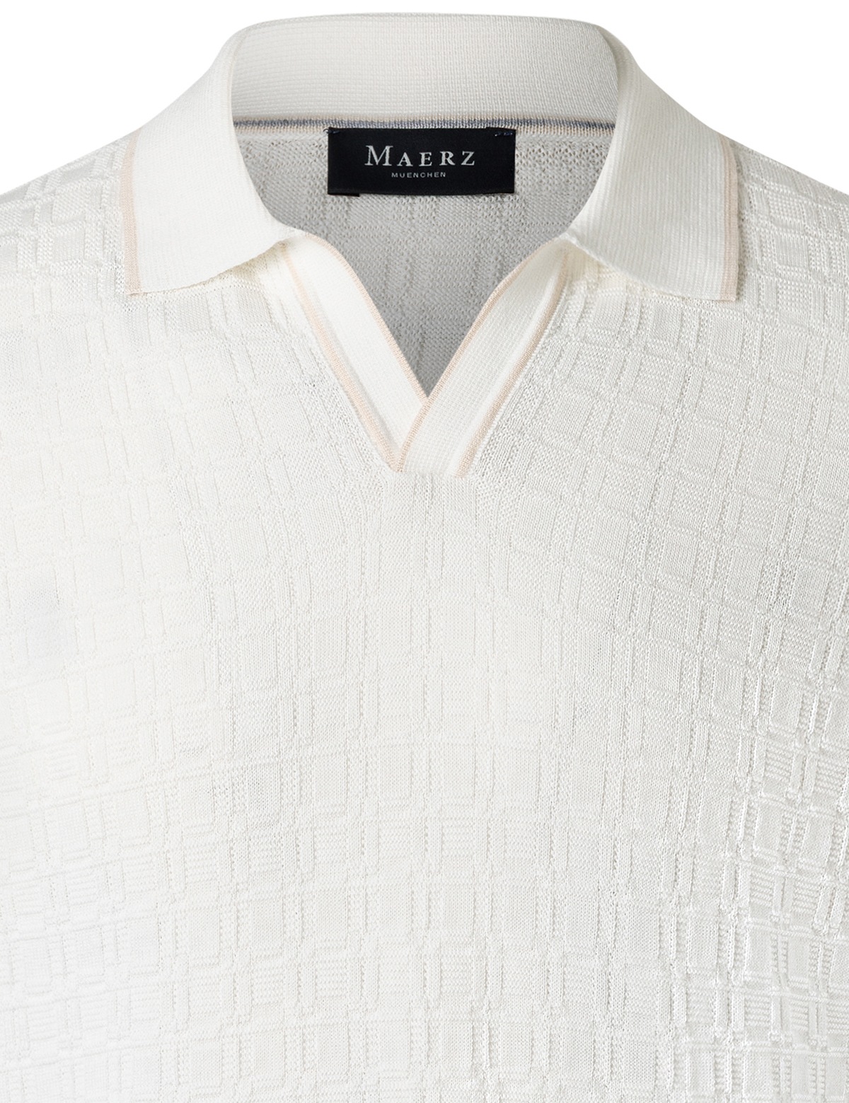 MAERZ Muenchen Poloshirt - Regular Fit - Struktur - gedecktes weiß