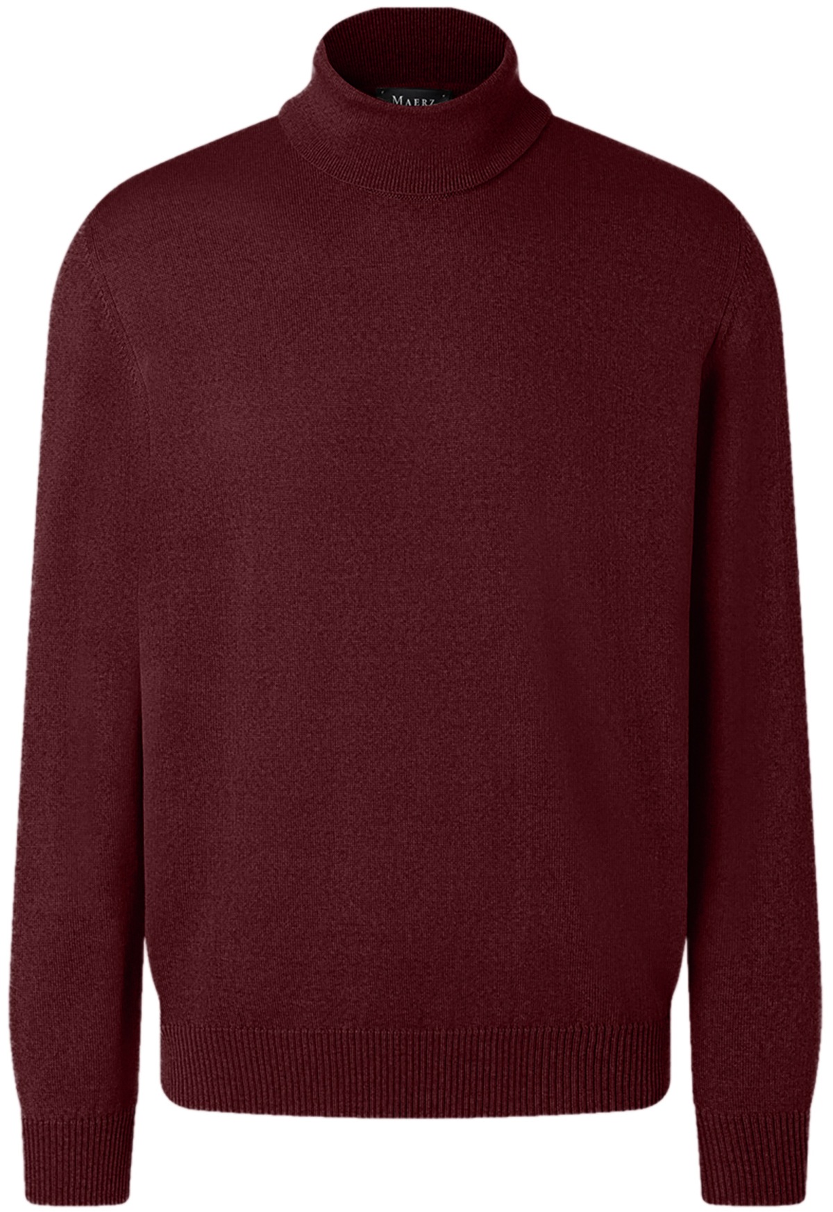 MAERZ Muenchen Pullover - Classic Fit - Rollkragen - Merinowolle - dunkelrot